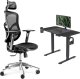 Krzesło biurowe Diablo Chairs V-Basic Czarne + EGON 1100 Czarne 110 cmx60 cm 1