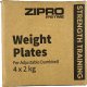 Zipro Dodatkowe obciążenia do hantli Square Zipro Plate SQUARE 4 x 2 kg + Skakanka Zipro 10