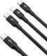Kabel USB Baseus USB-C - USB-C + microUSB + Lightning 1.5 m Czarny (CAMLT-SC01) 2