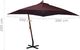 vidaXL Parasol ogrodowy wiszący, na jodłowym słupku, bordowy, 3x3 m 8