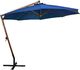 vidaXL Parasol ogrodowy, na jodłowym słupku, lazurowy, 3,5x2,9 m 3