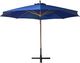 vidaXL Parasol ogrodowy, na jodłowym słupku, lazurowy, 3,5x2,9 m 4