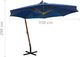 vidaXL Parasol ogrodowy, na jodłowym słupku, lazurowy, 3,5x2,9 m 9