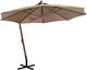 vidaXL Parasol ogrodowy, na jodłowym słupku taupe 350x290 cm 1
