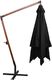 vidaXL Parasol ogrodowy wiszący, na jodłowym słupku, czarny, 3x3 m 4