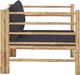 vidaXL Sofa ogrodowa z ciemnoszarymi poduszkami bambusowa 3