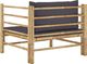 vidaXL Sofa ogrodowa z ciemnoszarymi poduszkami bambusowa 4
