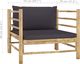 vidaXL Sofa ogrodowa z ciemnoszarymi poduszkami bambusowa 6