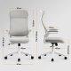 Krzesło biurowe SENSE7 Revo biały  + Podkładka PREYON Falcon 9