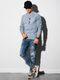 Ombre Bluza męska bez kaptura B1151 - jasnoniebieska L 2