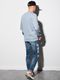 Ombre Bluza męska bez kaptura B1151 - jasnoniebieska L 3
