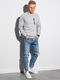 Ombre Bluza męska bez kaptura B1151 - jasnoszara S 2
