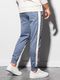 Ombre Spodnie męskie dresowe joggery P951 - niebieskie M 3