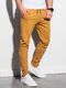 Ombre Spodnie męskie dresowe joggery P952 - musztardowe S 1