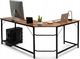 Biurko Costway Czarne 168 cm x 125 cm 1