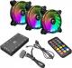 Wentylator White Shark Nebula 3-pack + Hub + Pilot (1262-04-V NEBULA - ARGB KIT) 1