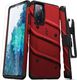 Zizo Pancerne etui Zizo Bolt Cover Samsung Galaxy S20 FE ze szkłem 9H na ekran + podstawka & uchwyt do paska (czerwony/czarny) 1