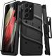 Zizo Pancerne etui Zizo Bolt Cover Samsung Galaxy S21 Ultra ze szkłem 9H na ekran + podstawka & uchwyt do paska (czarny) 1