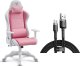 Fotel SENSE7 Spellcaster FUKU PU biało-różowy + kabel usb 1