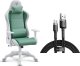 Fotel SENSE7 Spellcaster FUKU PU biało-zielony + kabel usb 1