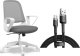 Krzesło biurowe SENSE7 Sopty Biało-szare + kabel usb 1