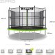 Trampolina ogrodowa Zipro Jump Pro z siatką wewnętrzną 12FT 374cm + Mata Celnościowa 10