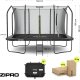 Trampolina ogrodowa Zipro Jump Pro Quadro z siatką wewnętrzną 366 x 244 cm + Mata Celnościowa 11