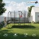 Trampolina ogrodowa Zipro Jump Pro Quadro z siatką wewnętrzną 366 x 244 cm + Butelka Termiczna 3