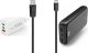 Ładowarka Hama ładowarka 1x USB-A 2x USB-C (201997) + kabel USB-A 1 m Czarny (200657) + Powerbank 24000 mAh 2