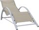 vidaXL Leżaki ze stolikiem aluminium kremowe 2 szt. 3
