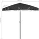 vidaXL Parasol plażowy, czarny, 180x120 cm 7