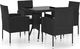vidaXL 5-częściowy zestaw mebli ogrodowych polirattan czarny 1