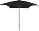 vidaXL VidaXL Parasol ogrodowy na drewnianym słupku, czarny, 200x300 cm 1