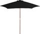 vidaXL VidaXL Parasol ogrodowy na drewnianym słupku, czarny, 270 cm 1