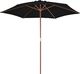 vidaXL VidaXL Parasol ogrodowy na drewnianym słupku, czarny, 270 cm 2