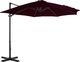 vidaXL Parasol wiszący z aluminiowym słupkiem czerwony 300 cm 1