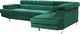 Beliani Narożnik welurowy lewostronny zielony NORREA 3