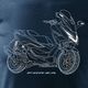 Topslang Koszulka ze skuterem na skuter Honda Forza męska granatowa REGULAR M 1