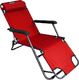 CreativeHome Leżak plażowy ogrodowy składany czerwony 2