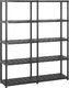 vidaXL Regał 5-poziomowy, czarny, 142 x 38 x 170 cm, plastik 1