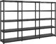 vidaXL Regał 5-poziomowy, czarny, 274,5x45,7x185 cm, plastik 1