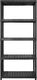vidaXL Regał 5-poziomowy, czarny, 170x40x185 cm, plastik 4