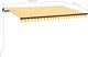 vidaXL Ręcznie zwijana markiza, 450x350 cm, żółto-biała 7