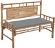 vidaXL Ławka ogrodowa z poduszką, 120 cm, bambusowa 1