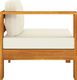 vidaXL 3-osobowa sofa ogrodowa z kremowymi poduszkami, drewno akacjowe 4