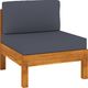 vidaXL 3-osobowa sofa ogrodowa z ciemnoszarymi poduszkami, akacjowa 2
