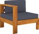 vidaXL 3-osobowa sofa ogrodowa z ciemnoszarymi poduszkami, akacjowa 5