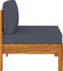 vidaXL 3-osobowa sofa ogrodowa z ciemnoszarymi poduszkami, akacjowa 7