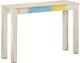 vidaXL Stolik konsolowy, biały, 115x35x77 cm, surowe drewno mango 7