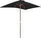 vidaXL Parasol ogrodowy na drewnianym słupku, czarny, 150x200 cm 3